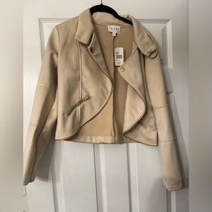 Suede like cream jacket, size M, NWT